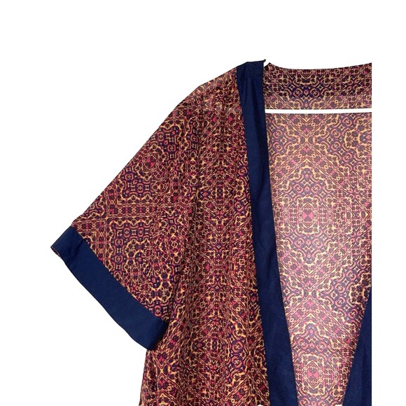 Avon Sheer Geometric Open Kimono Wrap Cover Size 1X/2X Bohemian - Picture 3 of 5